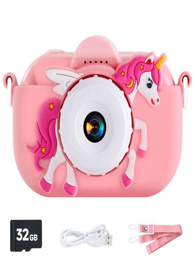 MAVOKIS Kids Camera Digital Camera for Age 3-8, 1080P Toddler Camera for Kid with 32GB SD Card, Toddler Girls Toys Age 6-9, Christmas Birthday Gifts for Children, Coral Pink